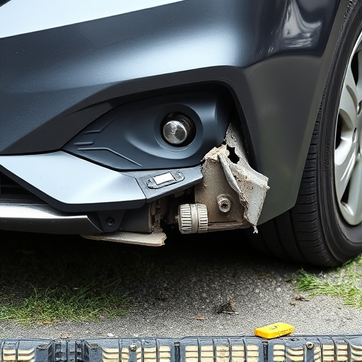 damaged car bumper