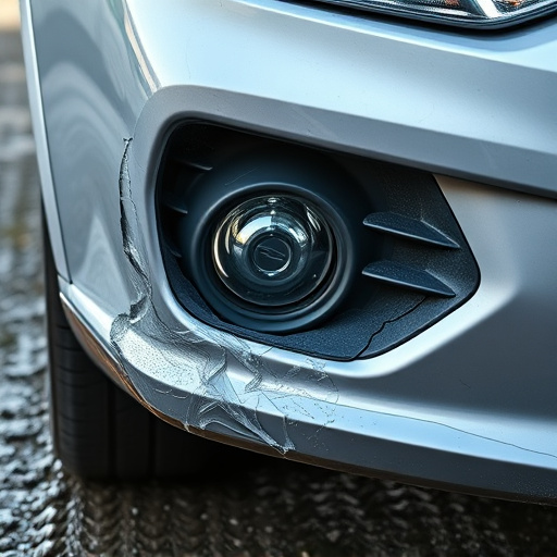 damaged car bumper