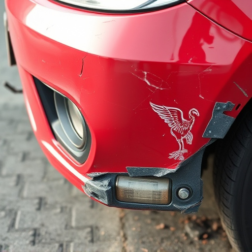 damaged car bumper