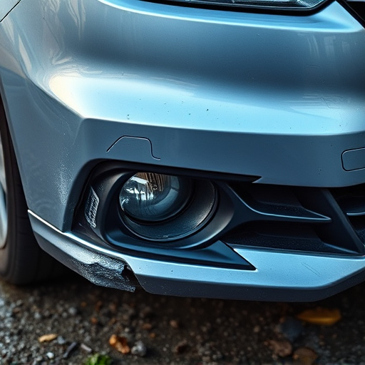 damaged car bumper