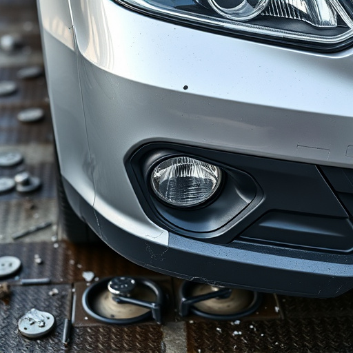 damaged car bumper