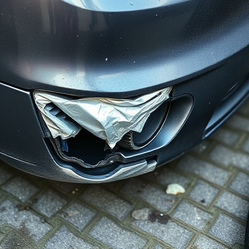 damaged car bumper