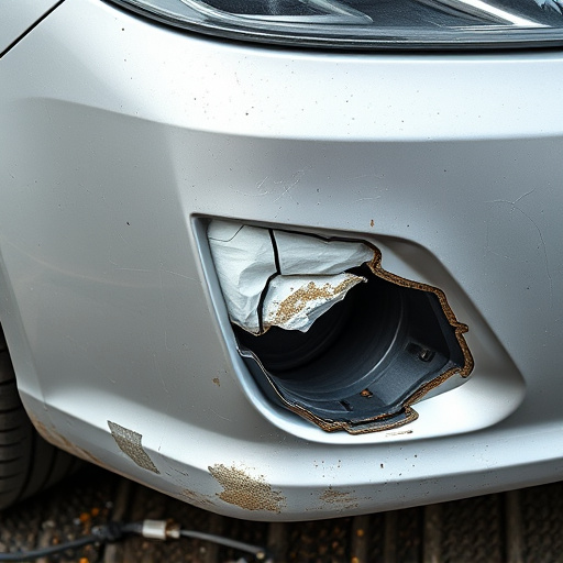 damaged car bumper