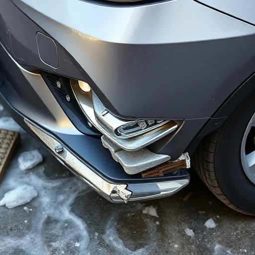 damaged car bumper