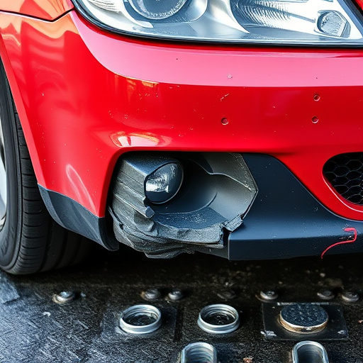 damaged car bumper