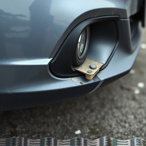 damaged car bumper
