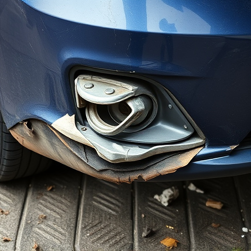 damaged car bumper