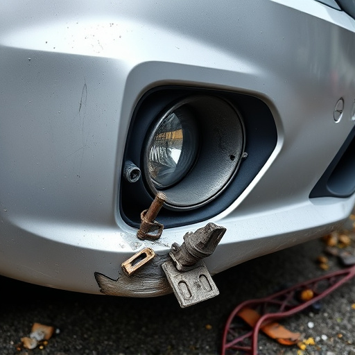 damaged car bumper