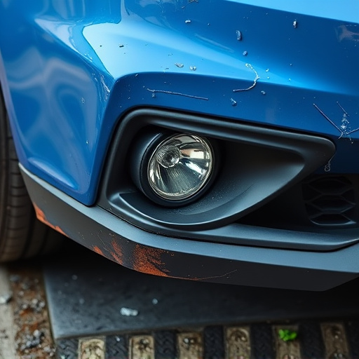 damaged car bumper