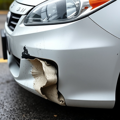 damaged car bumper