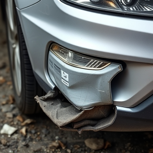 damaged car bumper