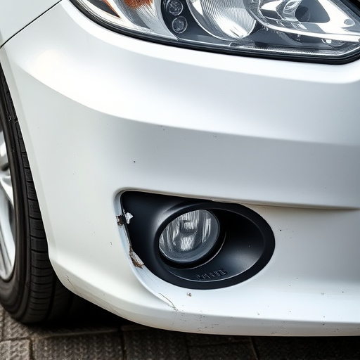 damaged car bumper