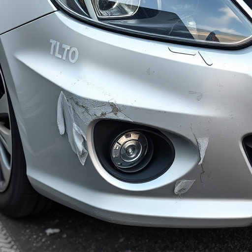 damaged car bumper