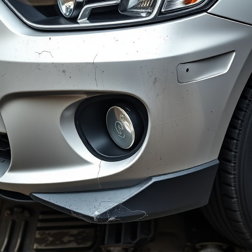 damaged car bumper