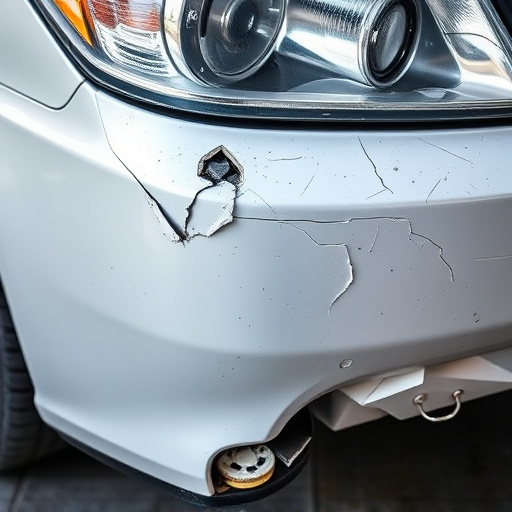 damaged car bumper