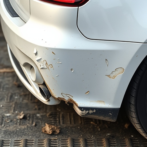 damaged car bumper