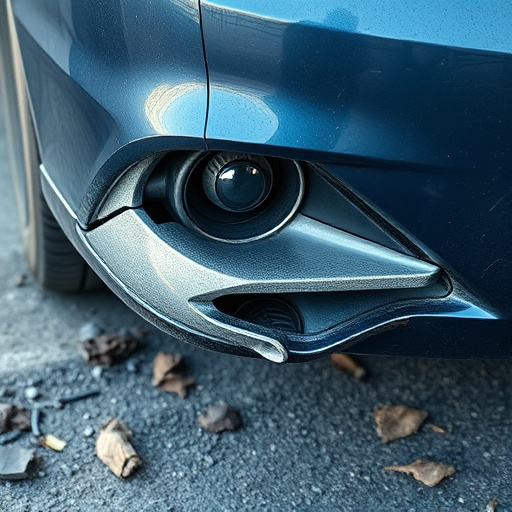 damaged car bumper