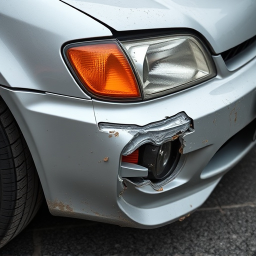 damaged car bumper