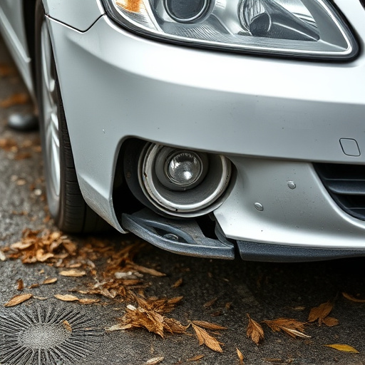 damaged car bumper