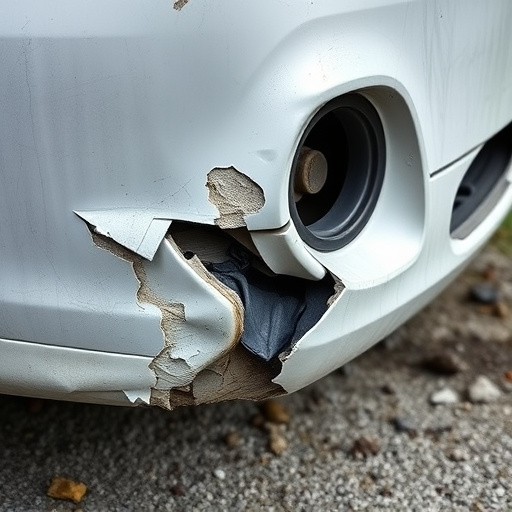damaged car bumper