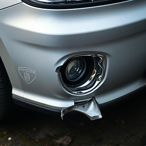 damaged car bumper
