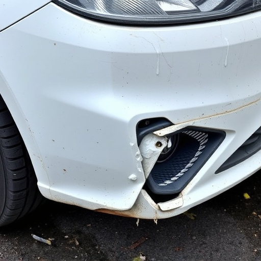 damaged car bumper