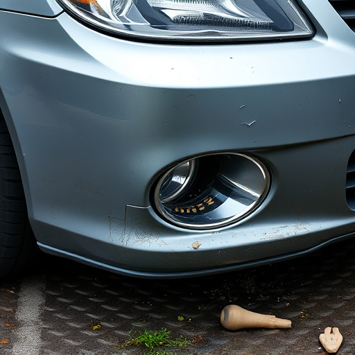 damaged car bumper