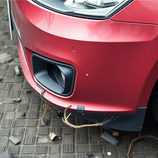 damaged car bumper
