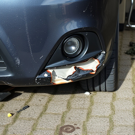 damaged car bumper