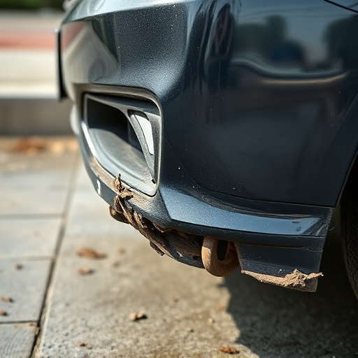 damaged car bumper