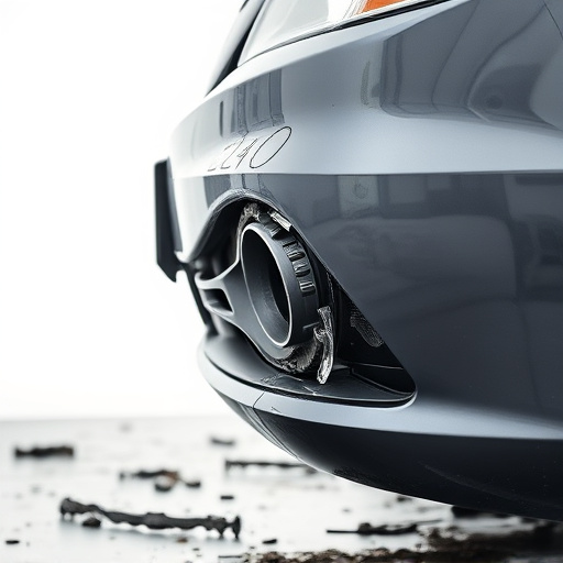 damaged car bumper