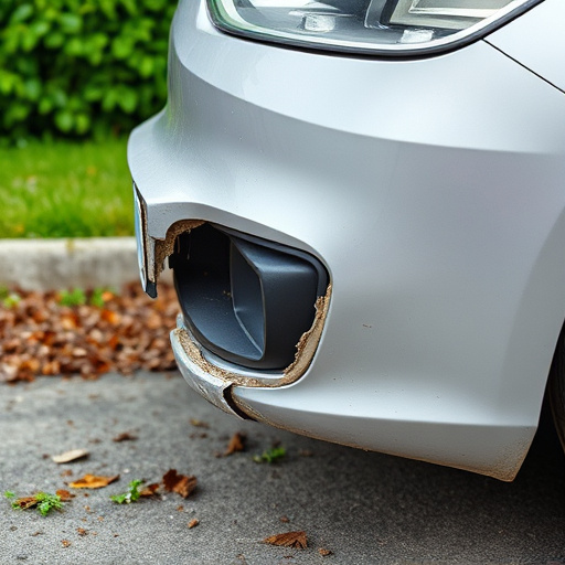damaged car bumper