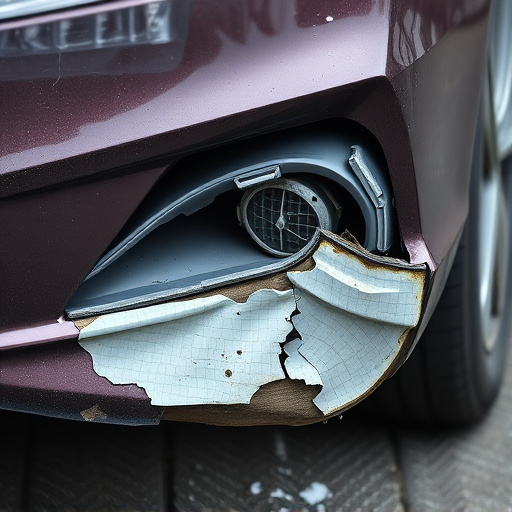 damaged car bumper