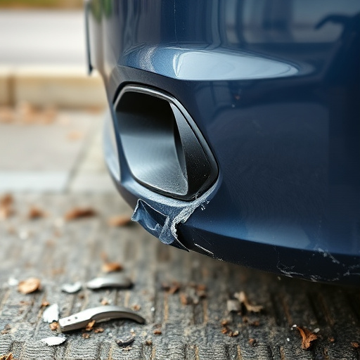 damaged car bumper