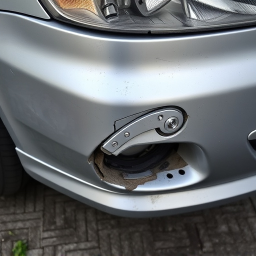 damaged car bumper