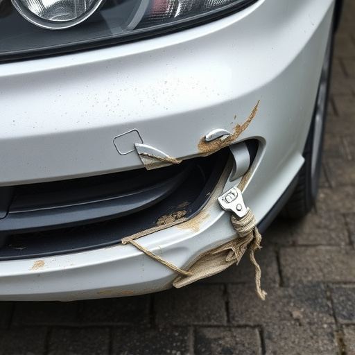 damaged car bumper