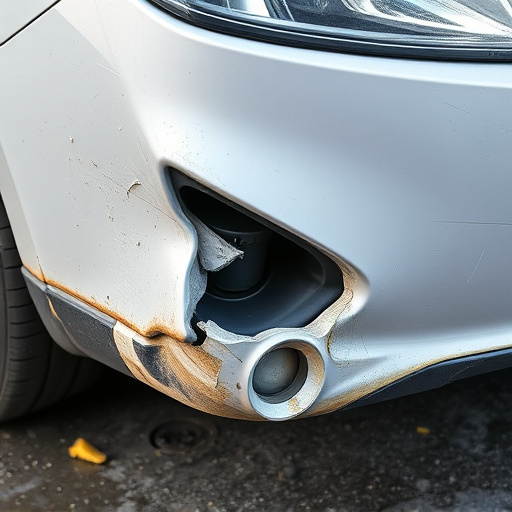 damaged car bumper