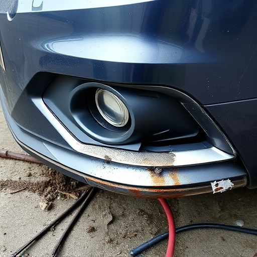 damaged car bumper