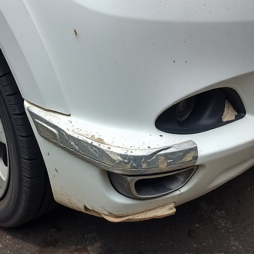 damaged car bumper