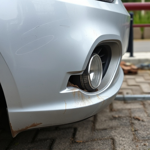 damaged car bumper