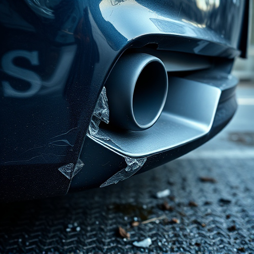 damaged car bumper