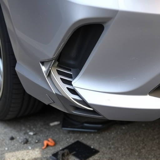 damaged car bumper