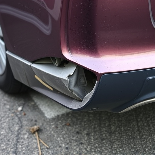 damaged car bumper