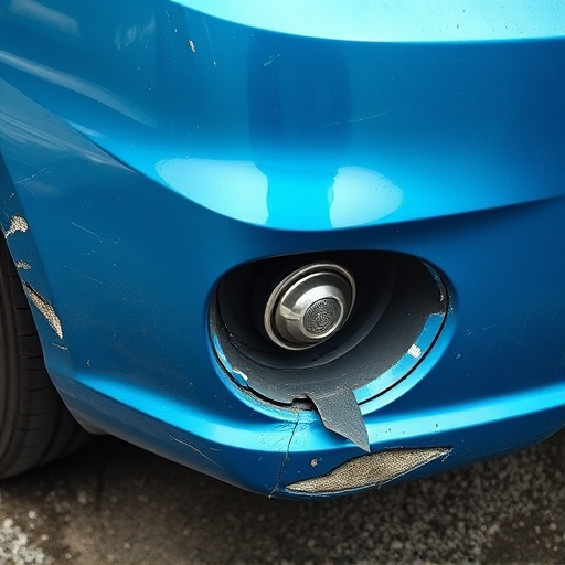 damaged car bumper