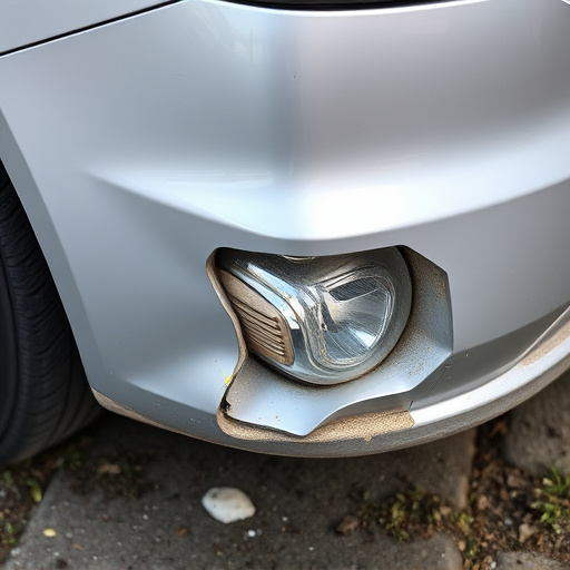 damaged car bumper