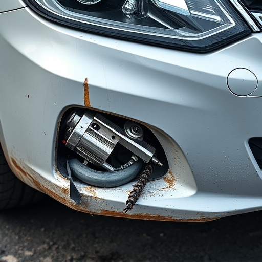 damaged car bumper