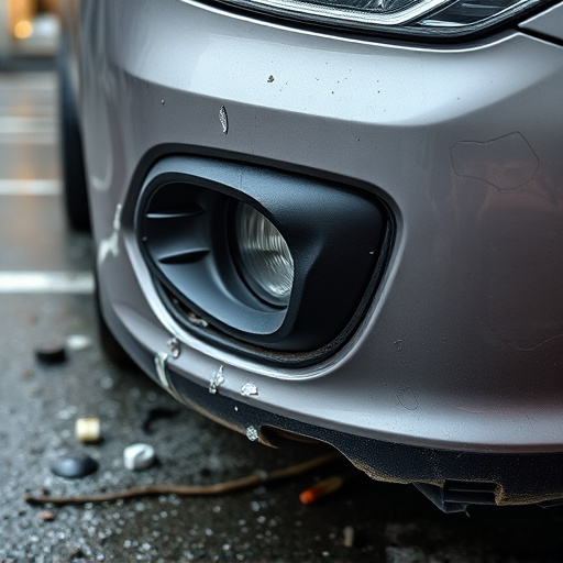 damaged car bumper