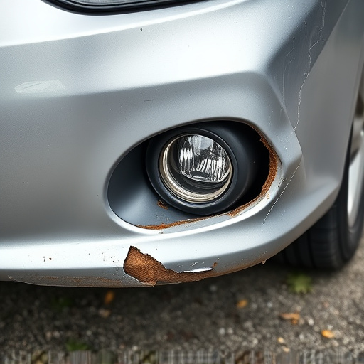 damaged car bumper