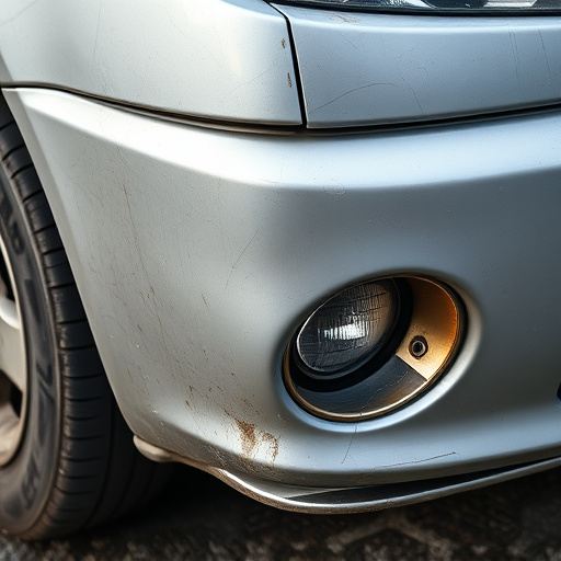 damaged car bumper