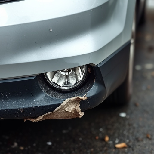 damaged car bumper
